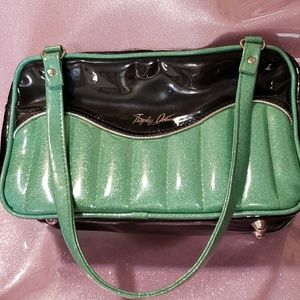 Trophy Queen mint green sparkle purse.